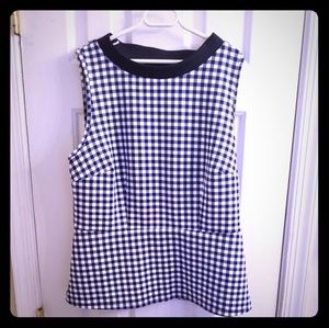 NY&CO 7th Ave Checkered Peplum Top